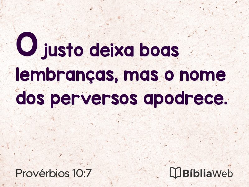 Provérbios 10:7 em imagem para compartilhar