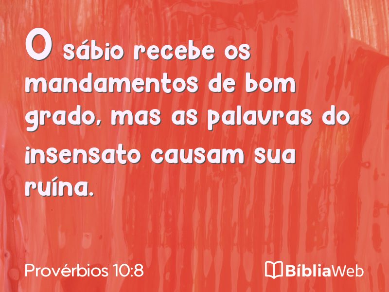 Provérbios 10:8 em imagem para compartilhar