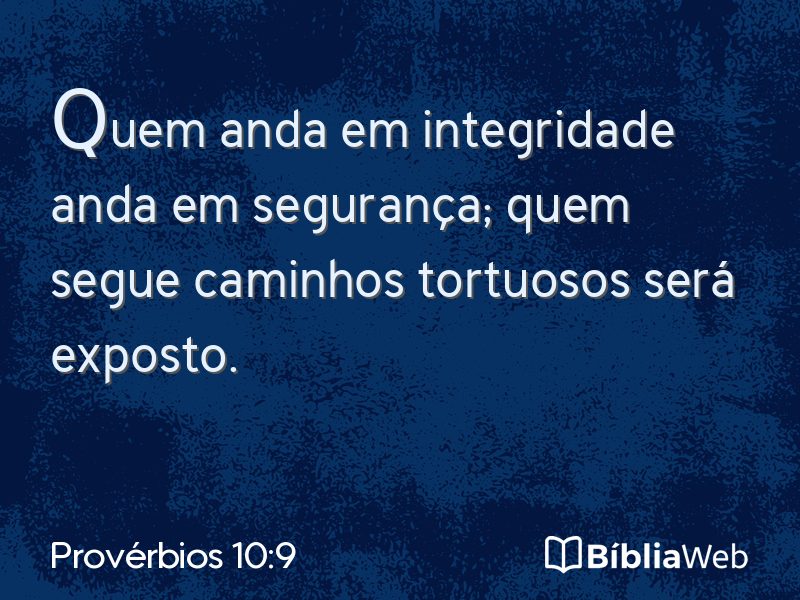 Provérbios 10:9 em imagem para compartilhar