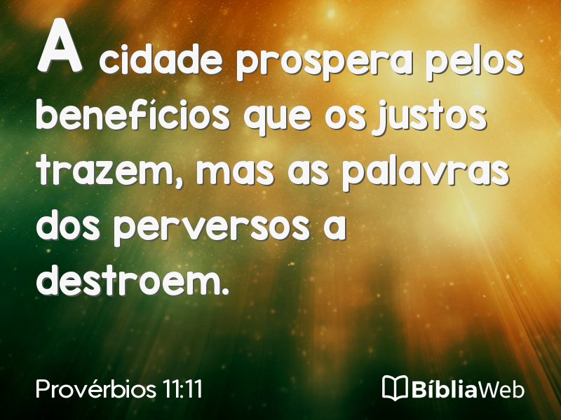 Provérbios 11:11 em imagem para compartilhar