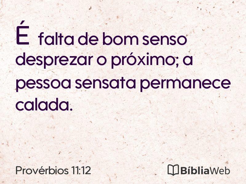 Provérbios 11:12 em imagem para compartilhar