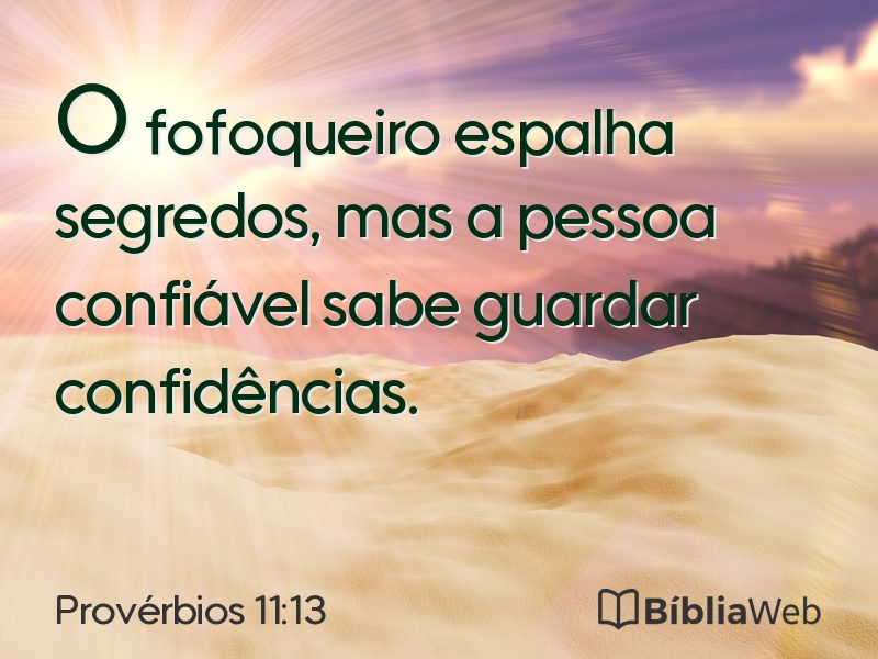 Provérbios 11:13 em imagem para compartilhar