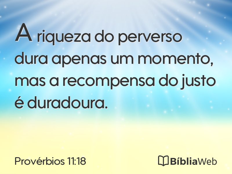 Provérbios 11:18 em imagem para compartilhar