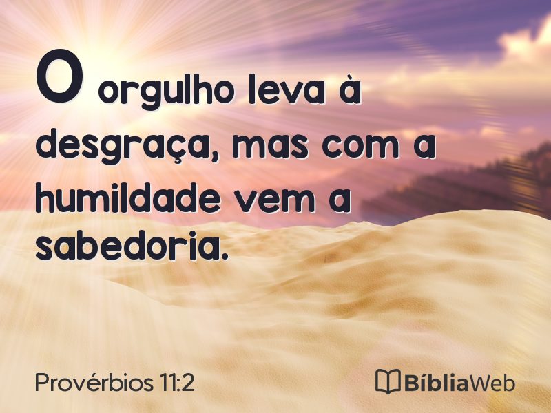 Provérbios 11:2 em imagem para compartilhar