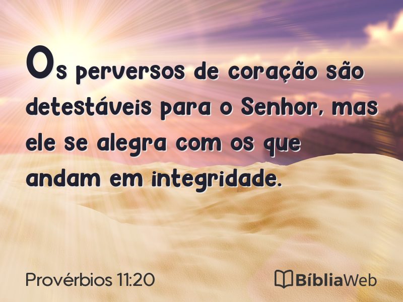 Provérbios 11:20 em imagem para compartilhar