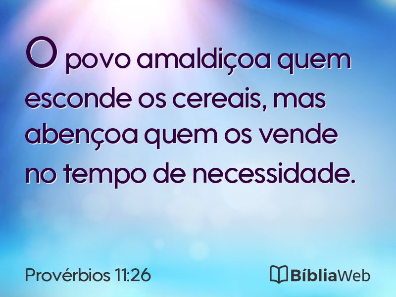 Provérbios 11:26 em imagem para compartilhar