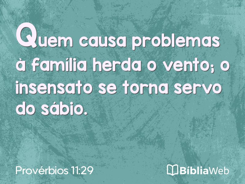 Provérbios 11:29 em imagem para compartilhar