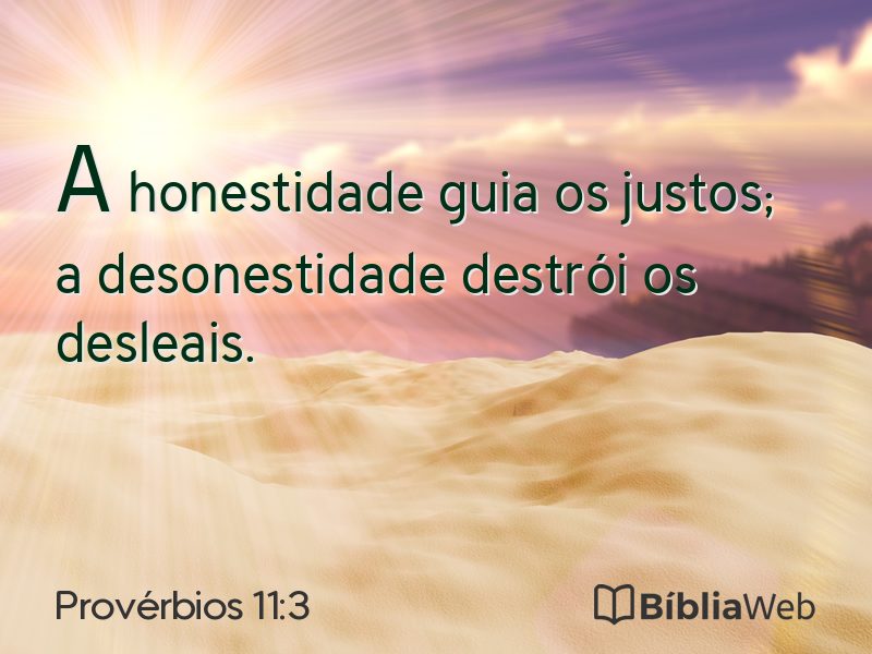 Provérbios 11:3 em imagem para compartilhar