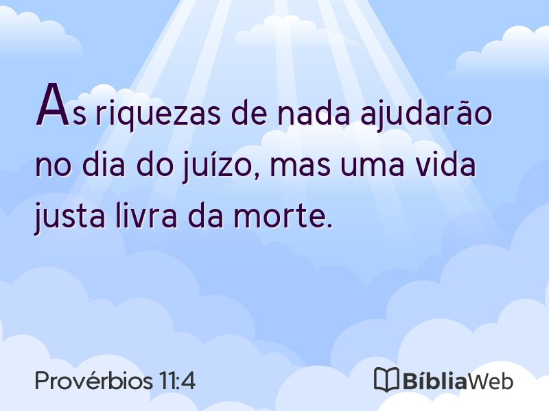 Provérbios 11:4 em imagem para compartilhar