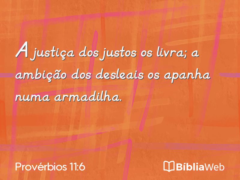 Provérbios 11:6 em imagem para compartilhar
