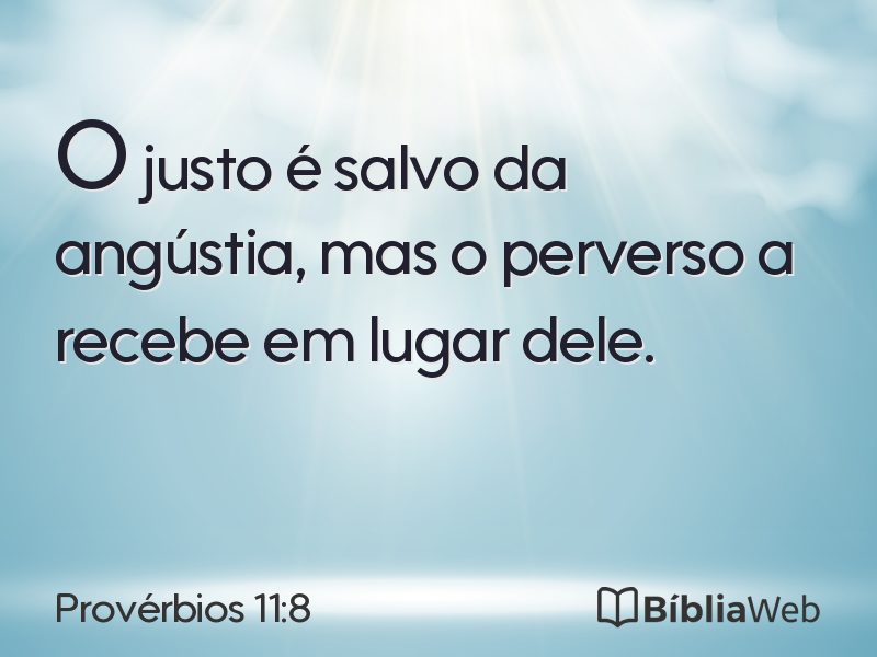 Provérbios 11:8 em imagem para compartilhar