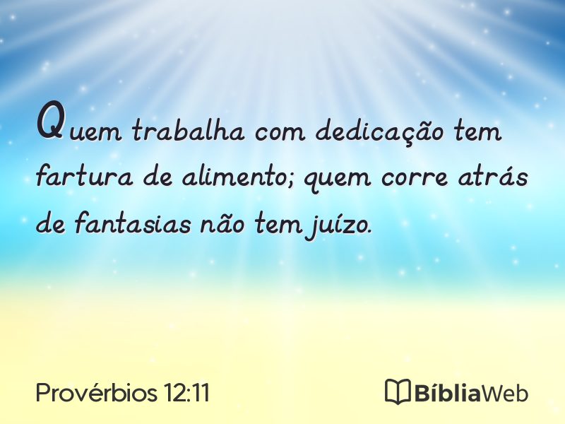 Provérbios 12:11 em imagem para compartilhar