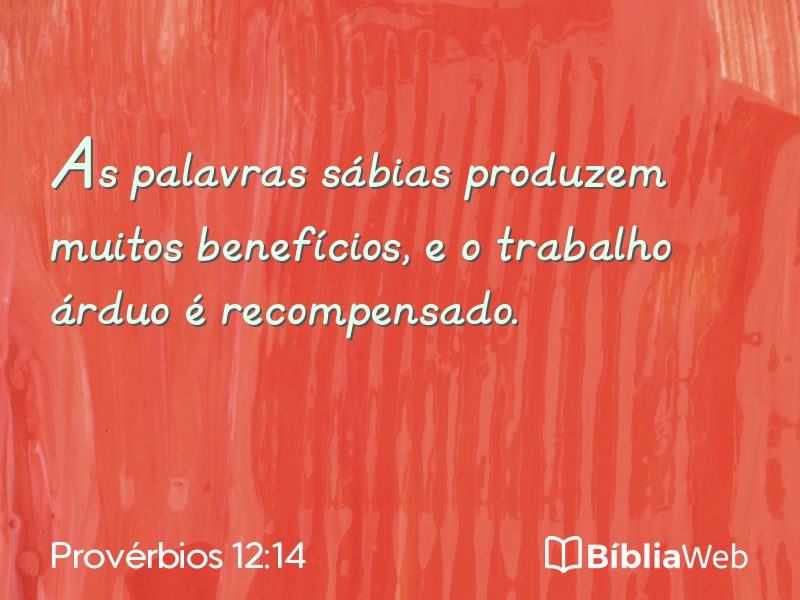 Provérbios 12:14 em imagem para compartilhar