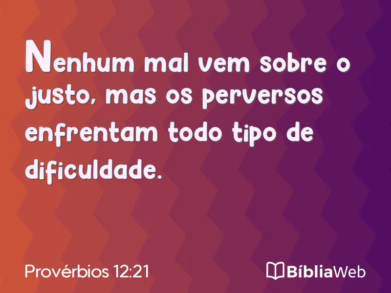 Provérbios 12:21 em imagem para compartilhar