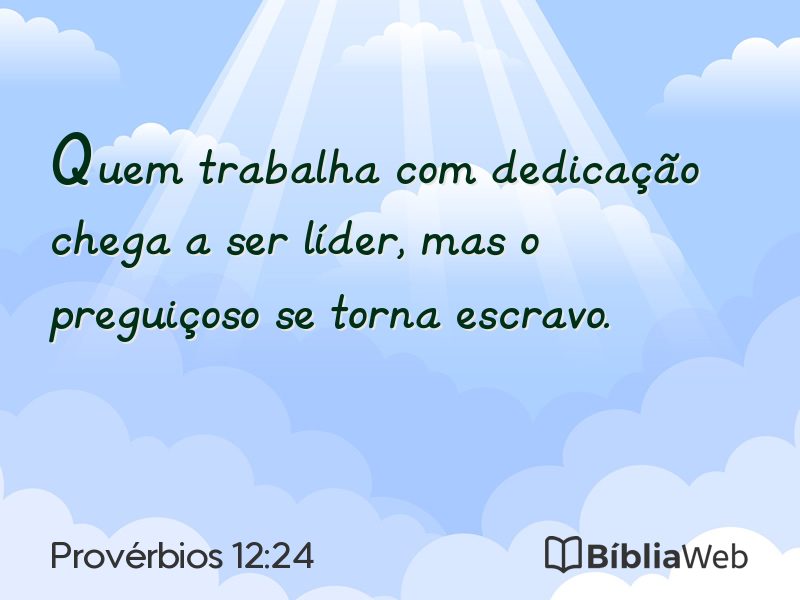 Provérbios 12:24 em imagem para compartilhar