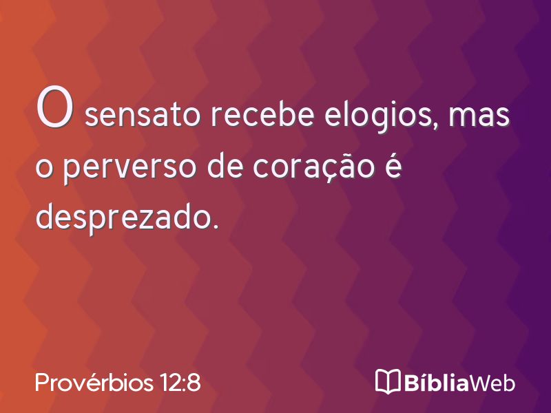 Provérbios 12:8 em imagem para compartilhar