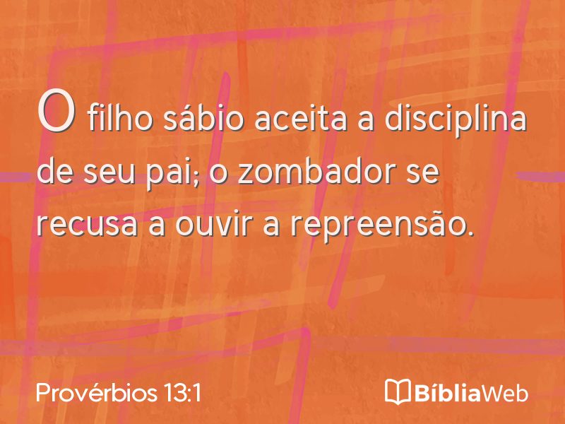 Provérbios 13:1 em imagem para compartilhar