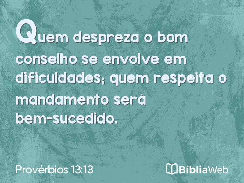 Provérbios 13:13 em imagem para compartilhar
