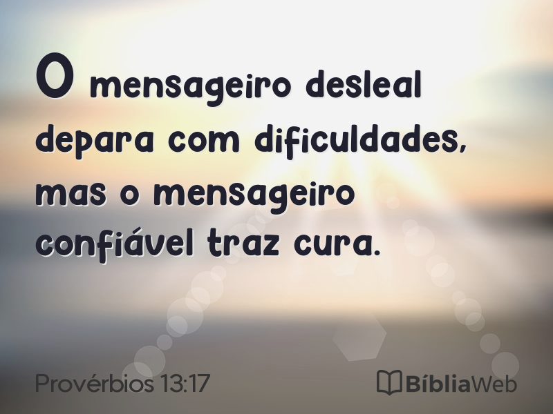 Provérbios 13:17 em imagem para compartilhar