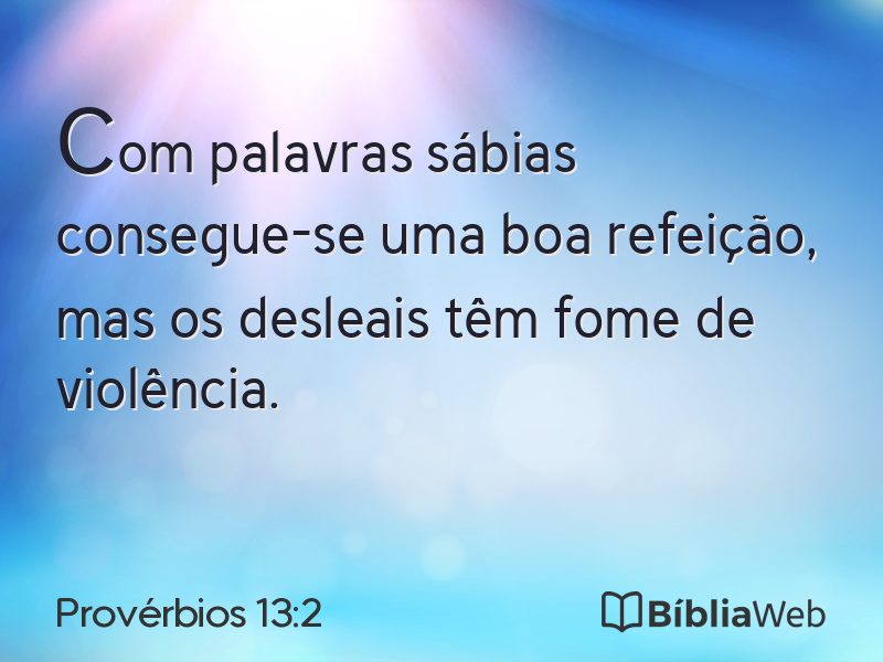 Provérbios 13:2 em imagem para compartilhar
