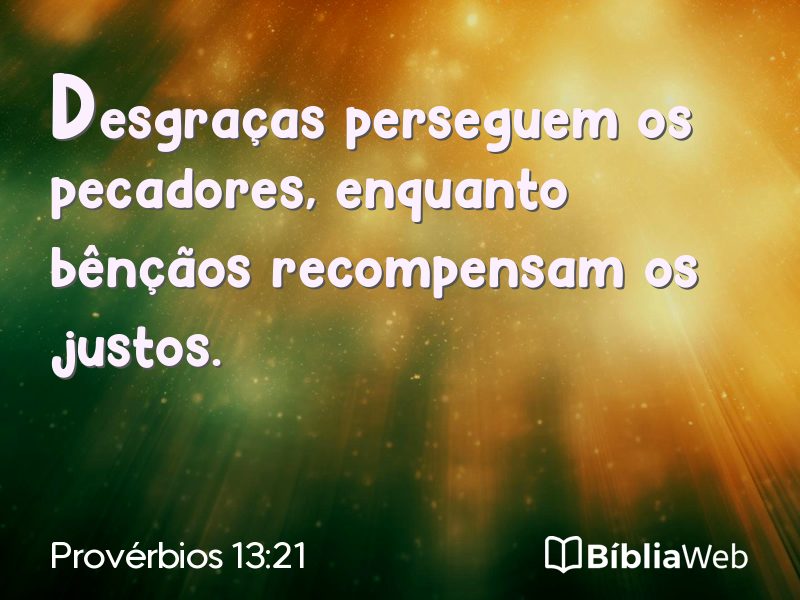 Provérbios 13:21 em imagem para compartilhar