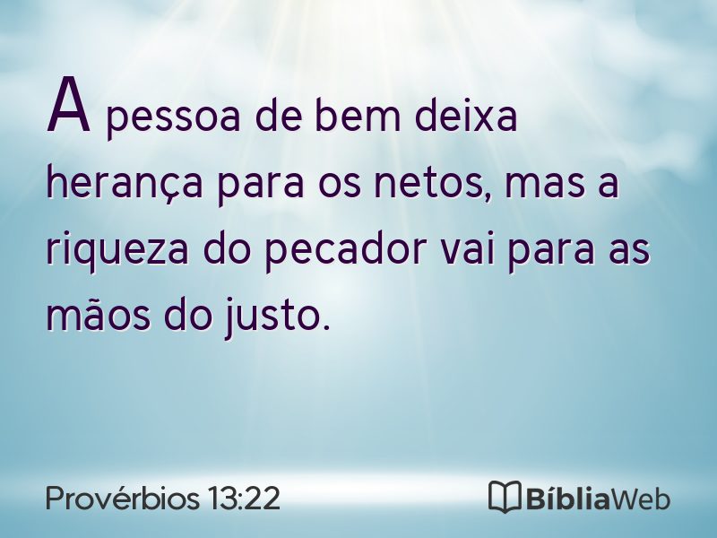 Provérbios 13:22 em imagem para compartilhar