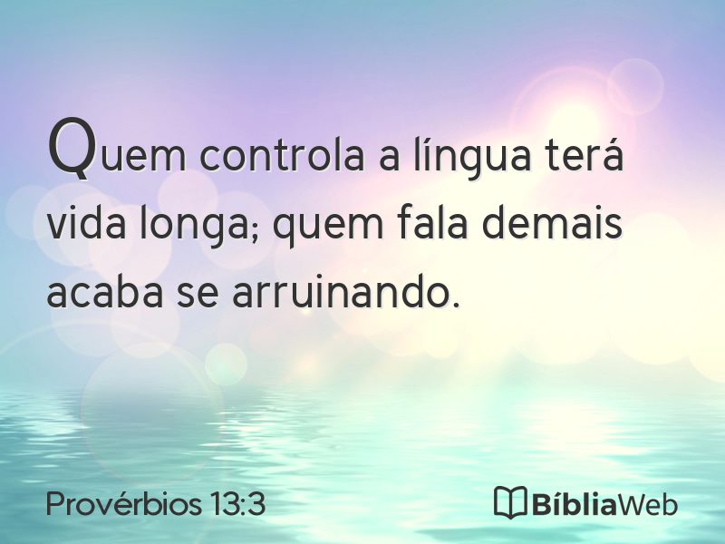 Provérbios 13:3 em imagem para compartilhar