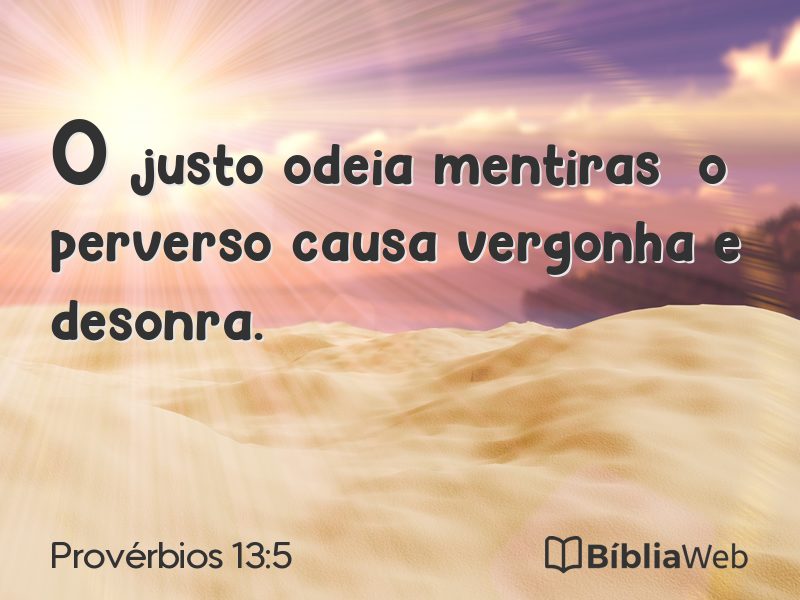 Provérbios 13:5 em imagem para compartilhar