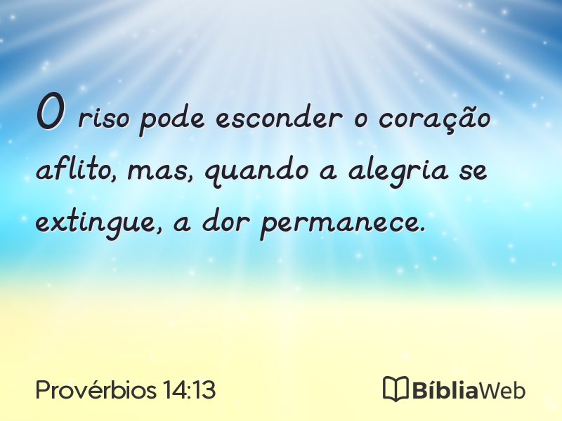 Provérbios 14:13 em imagem para compartilhar
