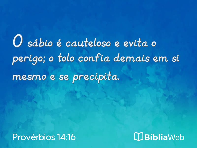 Provérbios 14:16 em imagem para compartilhar
