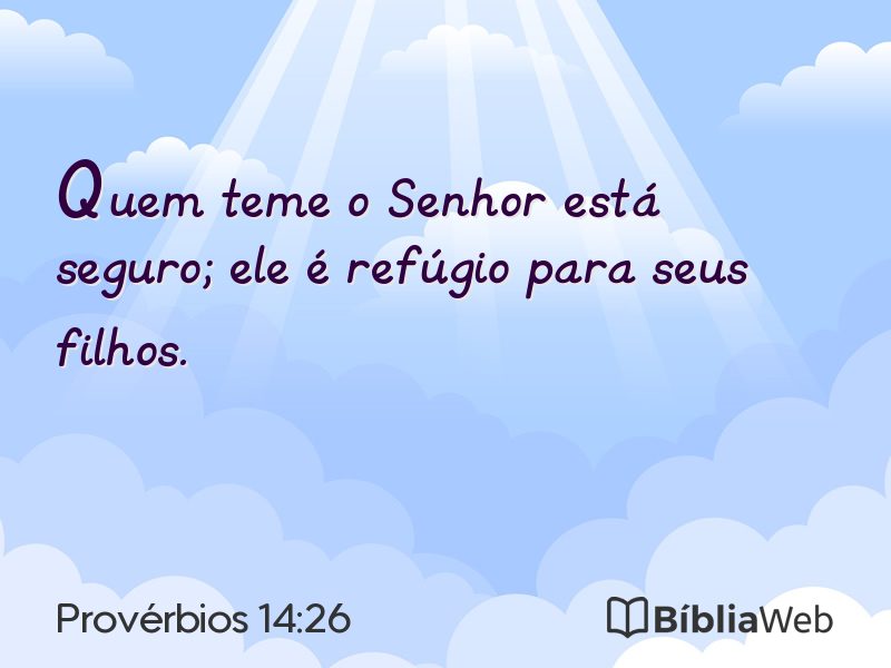 Provérbios 14:26 em imagem para compartilhar