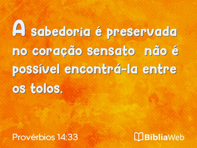 Provérbios 14:33 em imagem para compartilhar