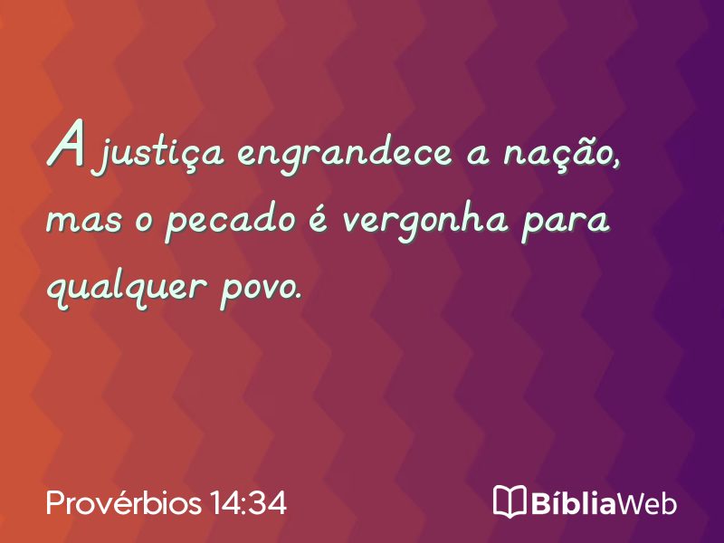 Provérbios 14:34 em imagem para compartilhar