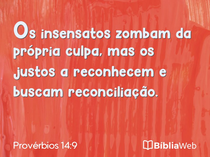 Provérbios 14:9 em imagem para compartilhar