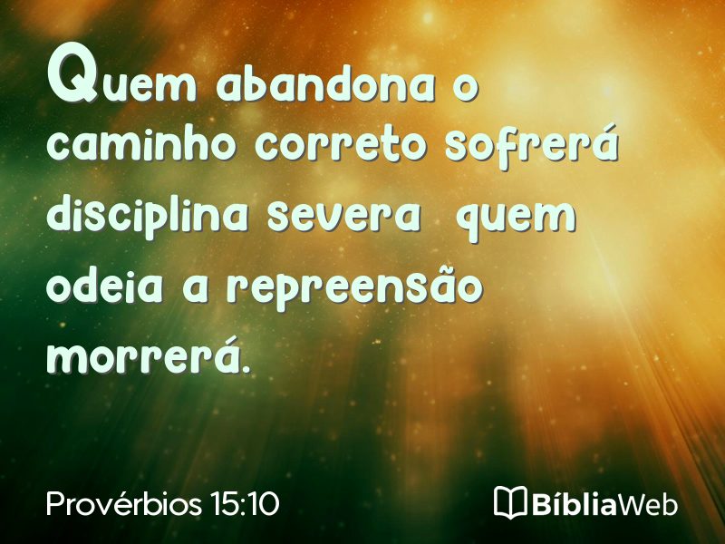 Provérbios 15:10 em imagem para compartilhar