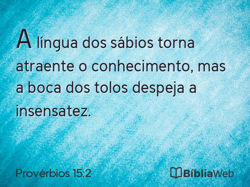Provérbios 15:2 em imagem para compartilhar