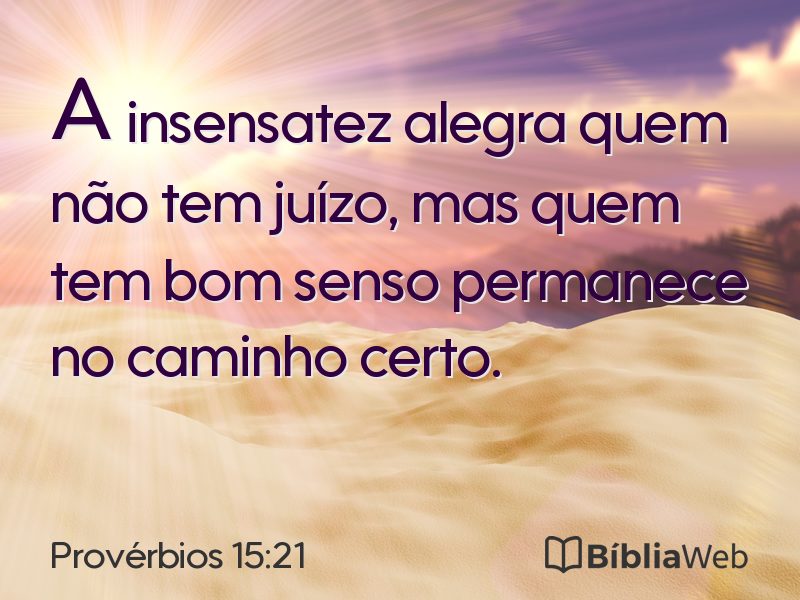 Provérbios 15:21 em imagem para compartilhar