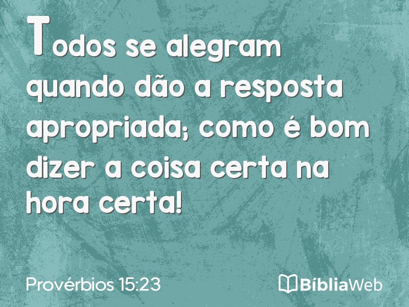 Provérbios 15:23 em imagem para compartilhar
