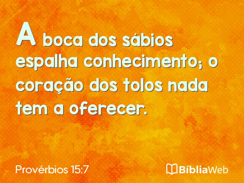 Provérbios 15:7 em imagem para compartilhar