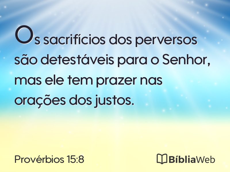 Provérbios 15:8 em imagem para compartilhar