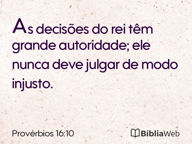 Provérbios 16:10 em imagem para compartilhar