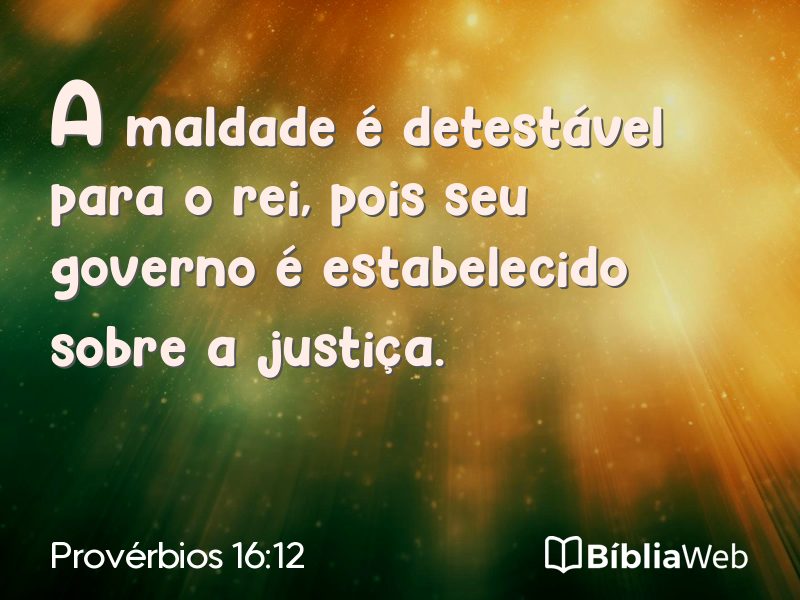 Provérbios 16:12 em imagem para compartilhar