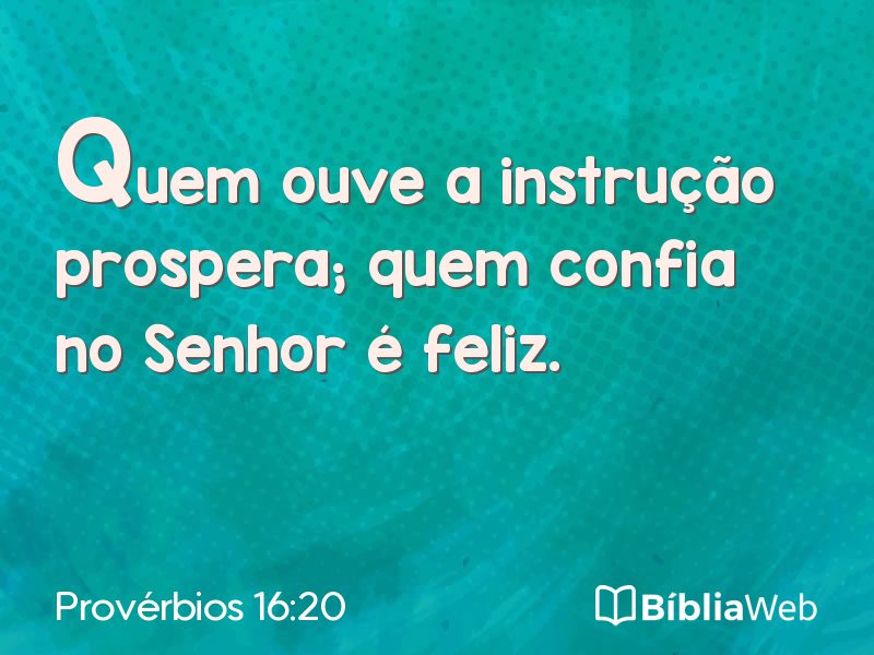 Provérbios 16:20 em imagem para compartilhar