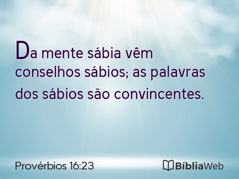 Provérbios 16:23 em imagem para compartilhar