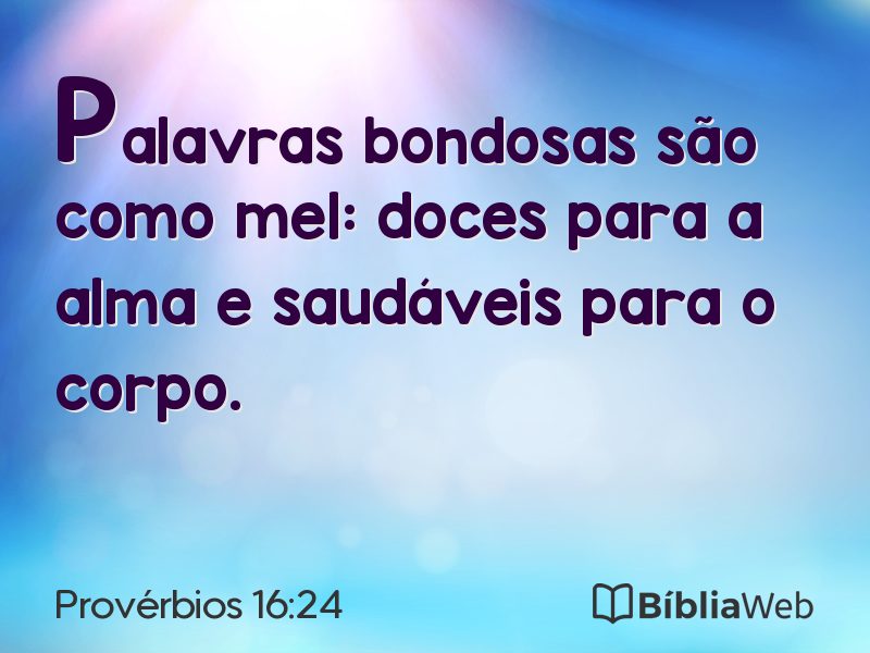 Provérbios 16:24 em imagem para compartilhar