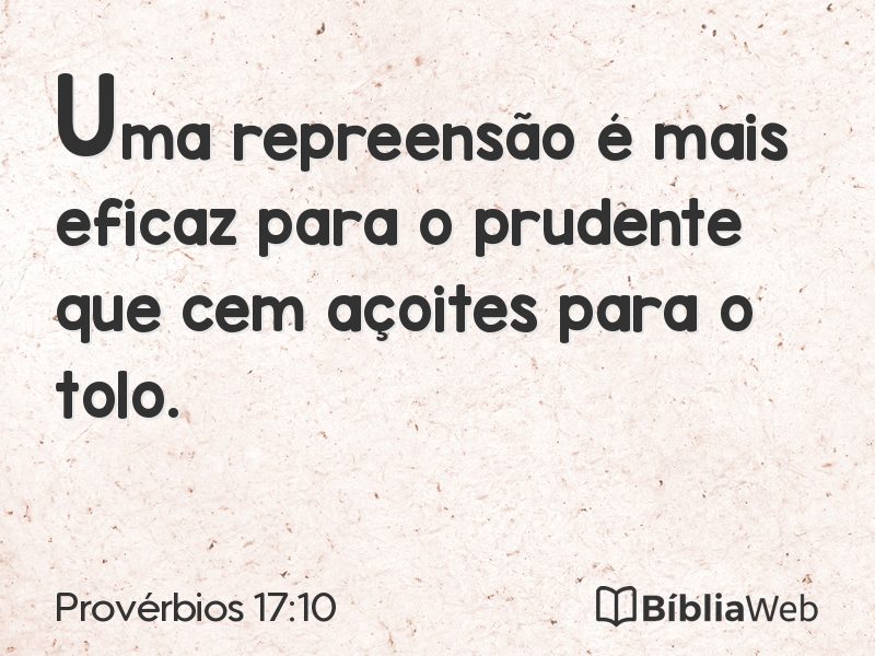 Provérbios 17:10 em imagem para compartilhar