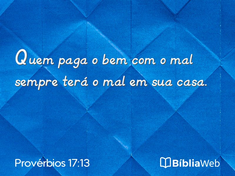 Provérbios 17:13 em imagem para compartilhar