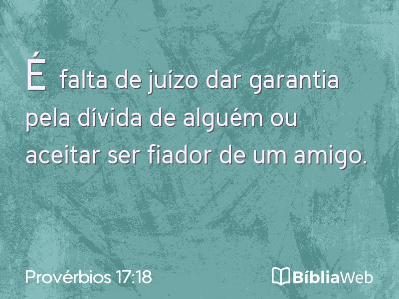 Provérbios 17:18 em imagem para compartilhar