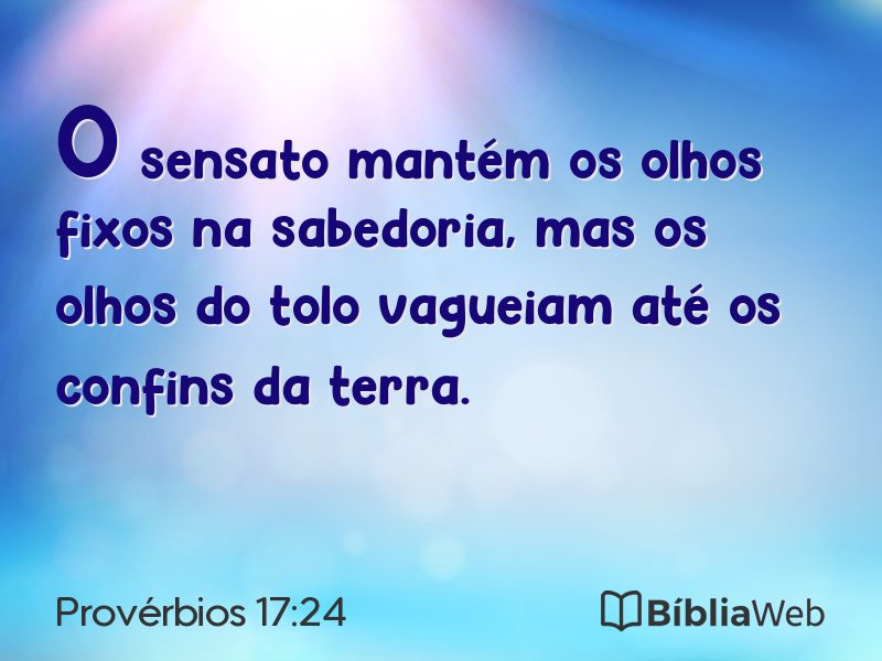 Provérbios 17:24 em imagem para compartilhar