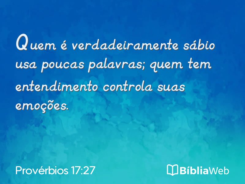 Provérbios 17:27 em imagem para compartilhar